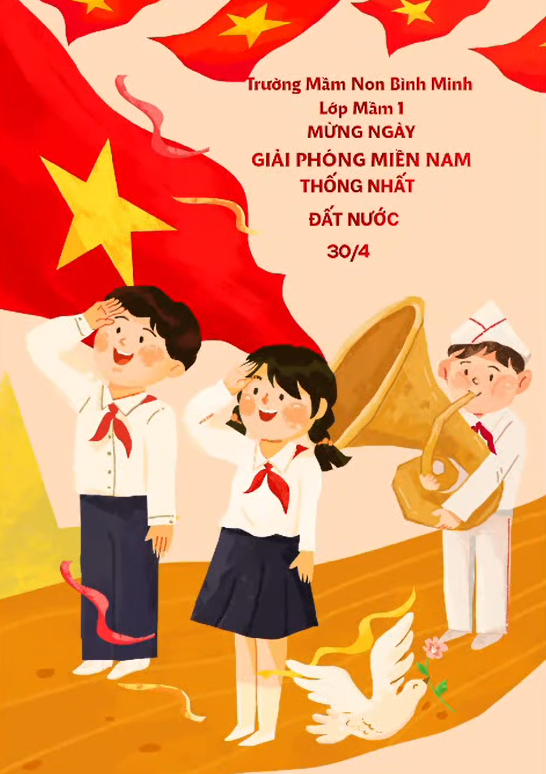 Các Bé Mầm 1 Chào Mừng Kỷ Niệm 51 Năm Ngày Giải Phóng Miền Nam Thống Nhất Đất Nước