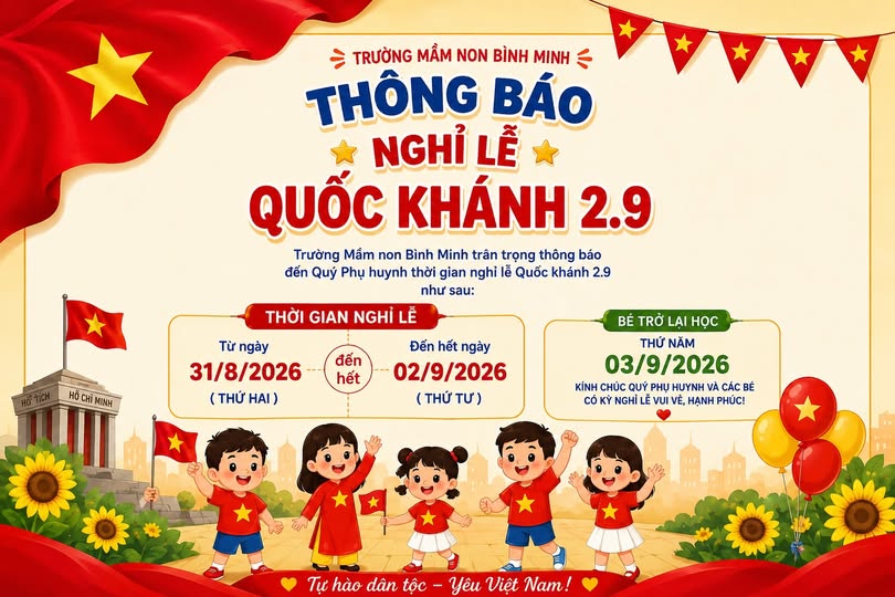 Thông Báo Nghỉ Lễ Quốc Khánh 02/9